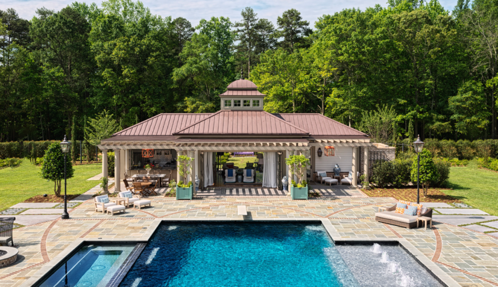 Luxury Swimming Pool in Upstate, SC ariel view